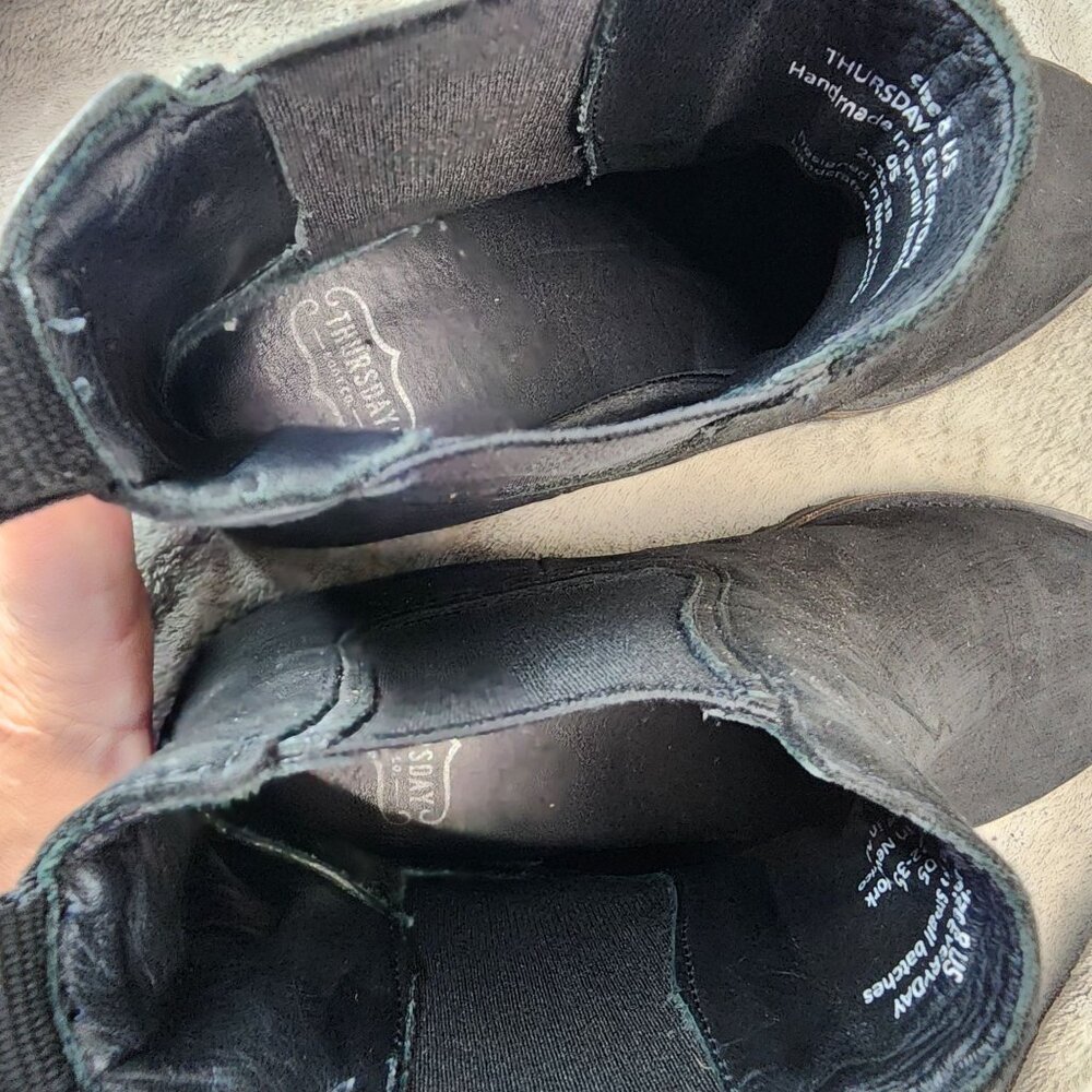 Thursday Shoes Womens Size 8 Everyday Black Leather Ankle Boots *Read* - Picture 10 of 13
